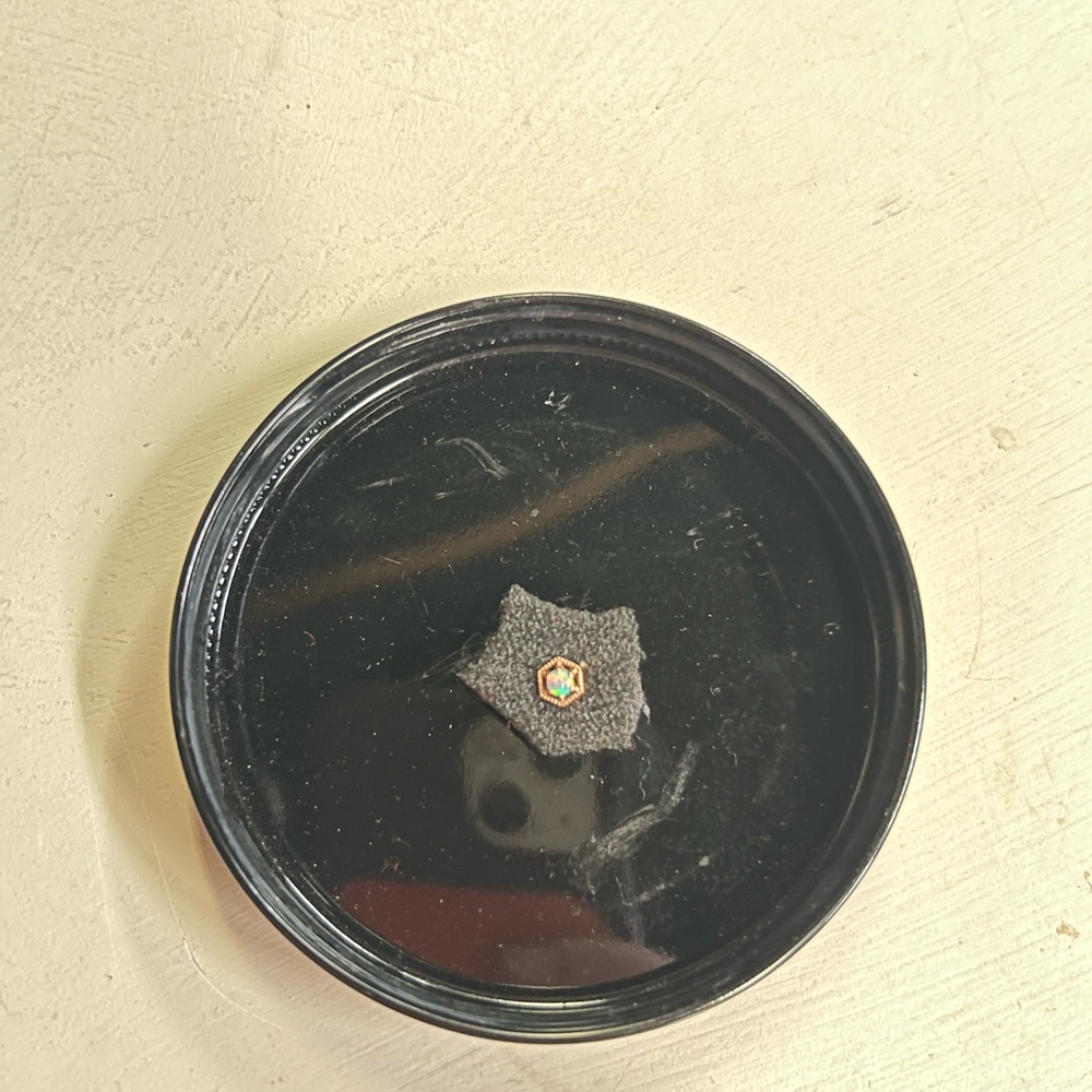 White Opal Sitting Inside Solid Rose Gold 14k Hex… - image 1